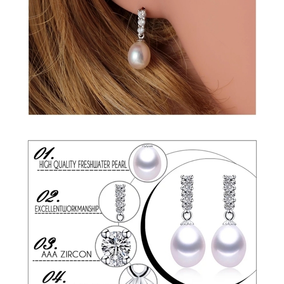 Beautiful Freshwater Pearl Earrings - Picture 3 of 4